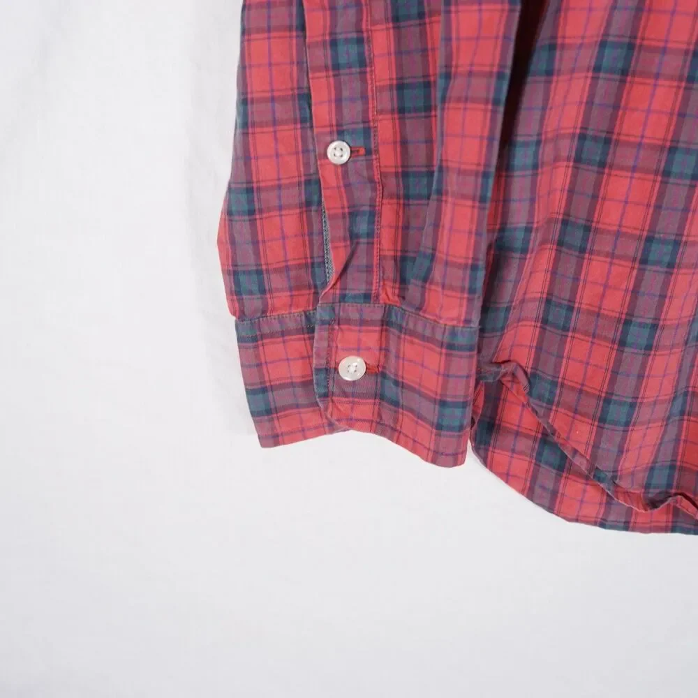 J.Crew Tartan Plaid Button Up Shirt Red Men's Medium